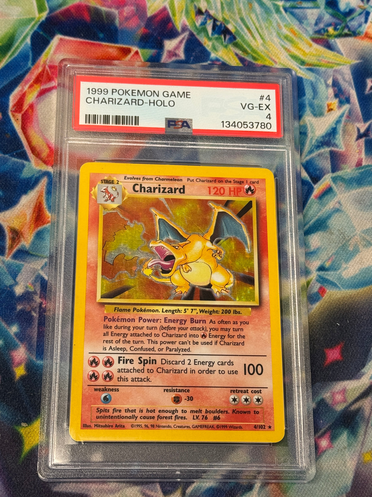 1999 POKEMON BASE SET CHARIZARD 4/102 PSA 4 PK1722