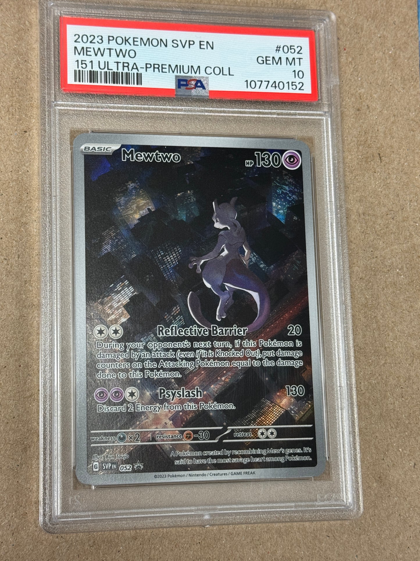 2023 151 UPC PROMO MEWTWO BSP 052 PSA 10 PK1181