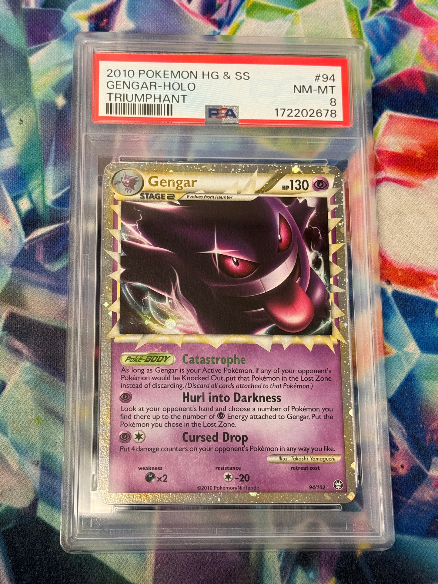 2010 TRIUMPHANT GENGAR #94 PSA 8 PK1022