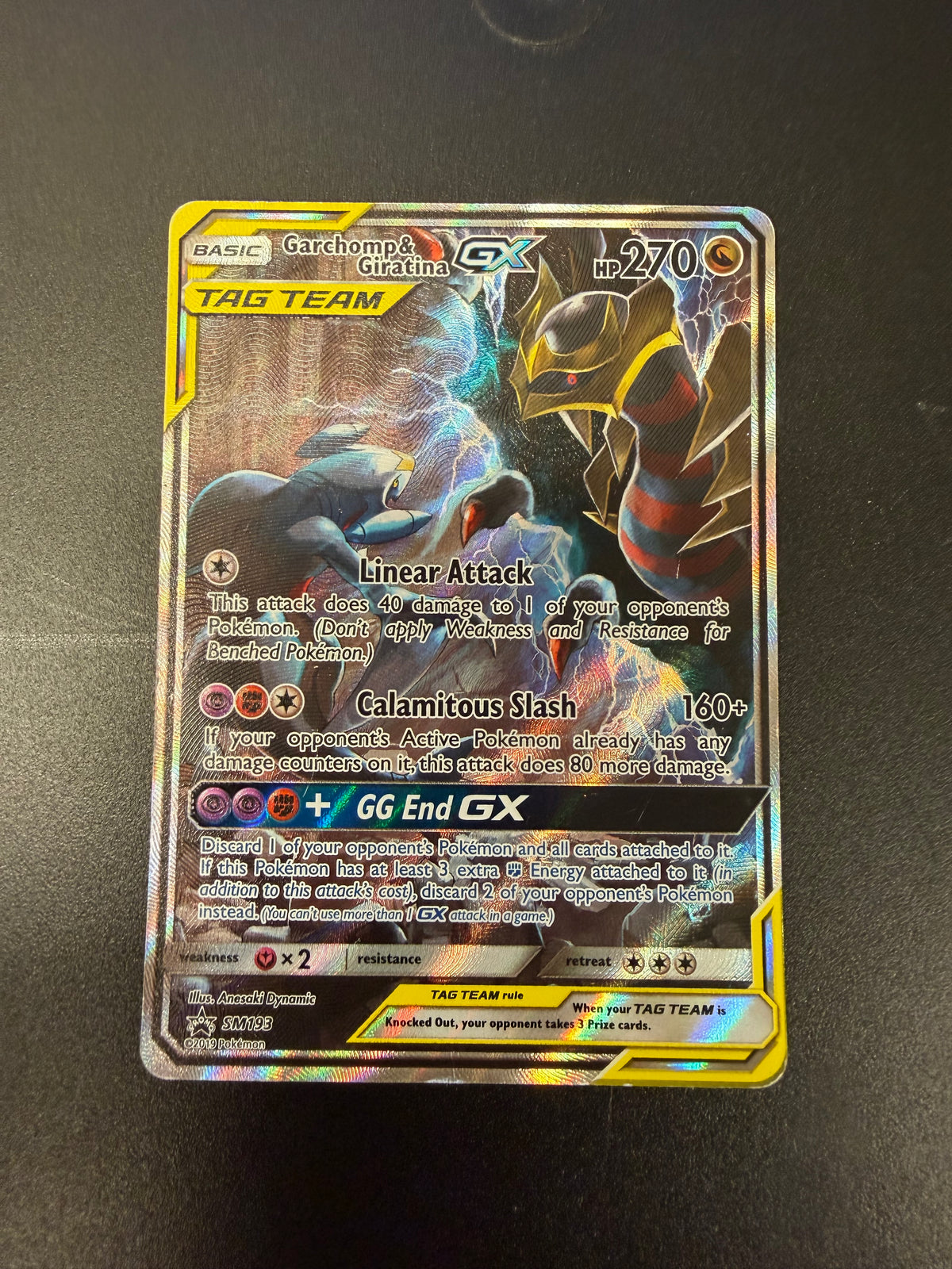 BLACK STAR PROMO TAG TEAM GARCHOMP & GIRATINA GX SM193 *PK1534