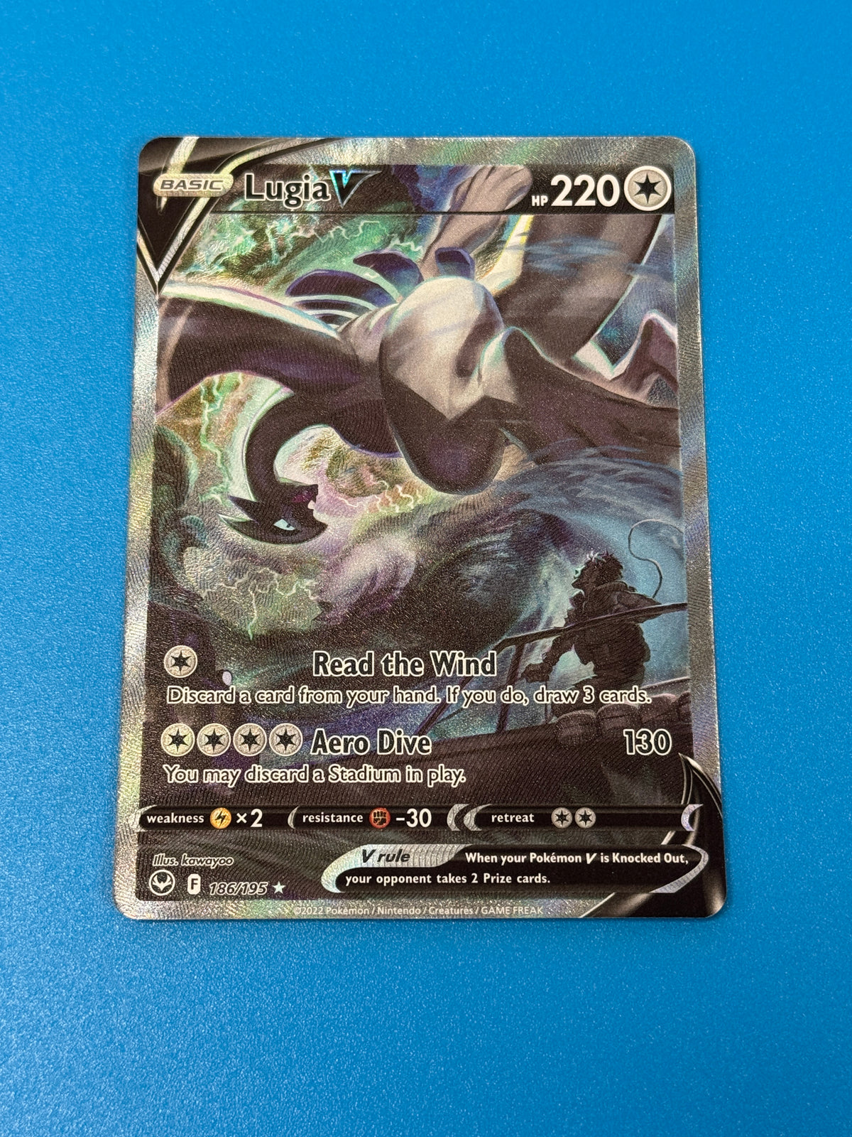 SILVER TEMPEST LUGIA V  186/195  PK1511 (CONDITION NOTED IN PICS)