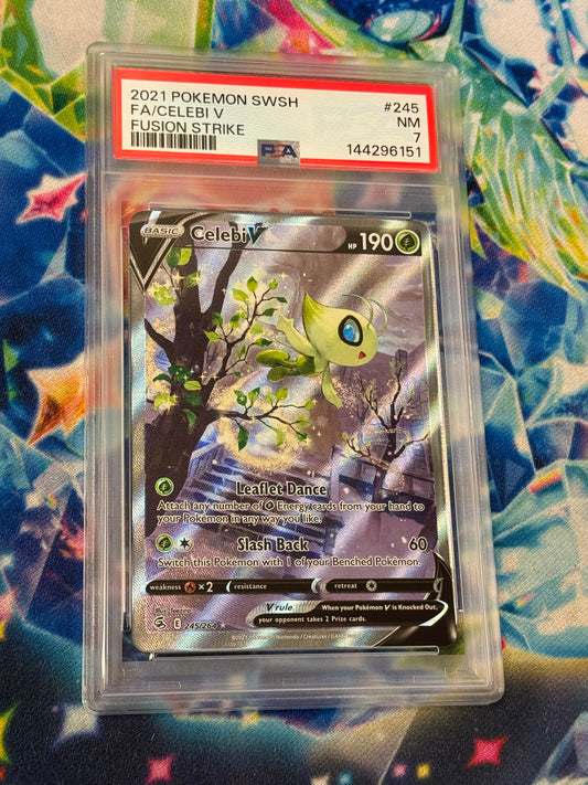 2021 FUSION STRIKE CELEBI V #245  PSA 7  PK1129