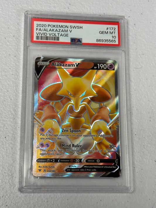 2020 VIVID VOLTAGE ALAKAZAM V #172  PSA 10  PK1135
