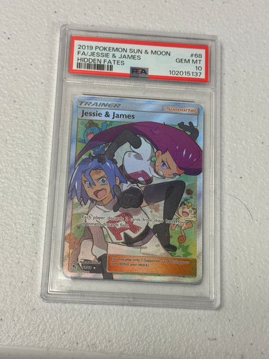 2019 HIDDEN FATES JESSIE & JAMES #68  PSA 10  PK1149
