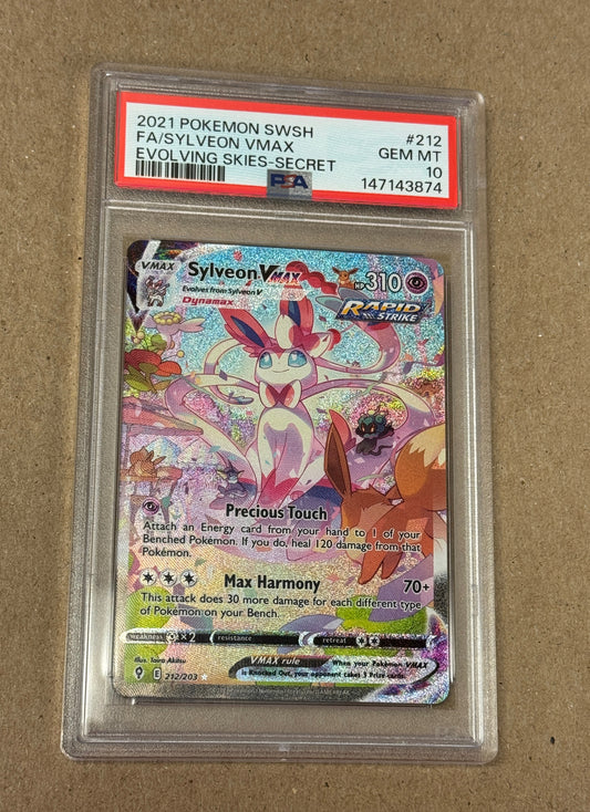 2021 EVOLVING SKIES SYLVEON VMAX #212  PSA 10  PK1264