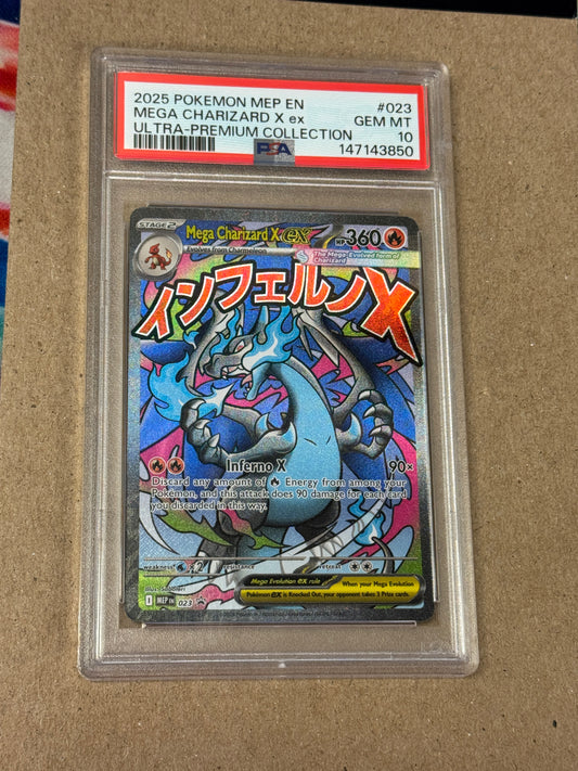 2025 MEP EN PROMO MEGA CHARIZARD X ex  #023  PSA 10  PK1278